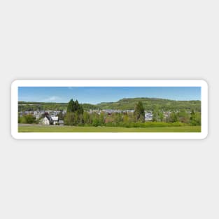 Diekirch; dikkrech; Luxembourg; Luxembourg; city overview; Outlook; Church; deanery church; panorama Sticker